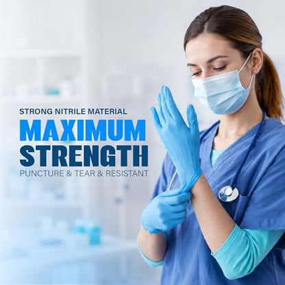 London Labs Heavy Duty 6 Mil Blue Nitrile Gloves Disposable Latex & Powder Free -Extra Stretchy Fentanyl Safe |Medical,First Aid Kit,EMT|Food Safe Rubber Gloves for Cooking & Cleaning|Bulk Pack (1000) - size: X-Small, style: 1000 Count
