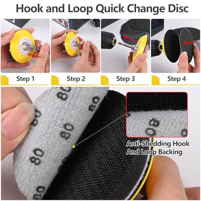 193 Pcs 3 Inch Sanding Discs, Headlight Restoration Polishing Kit | 80-10000 Grit Wet Dry Hook & Loop Sandpaper, Drill Sanding Attachment with Rotary Tools for Auto, Glass & Resin Expoxy - style: 3 Inch-193Pcs