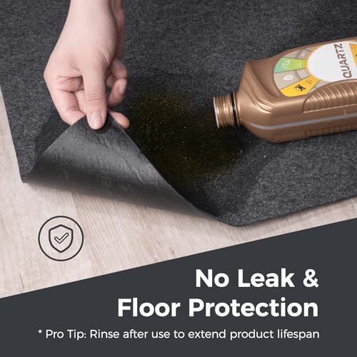 WELKIN Oil Spill Mat (60" x 36"), Absorbent Oil Pad Protects Floor, Garage Floor Mat for Under Car Driveway, Waterproof Backing, Durable & Cuttable - size: 5' x 3'