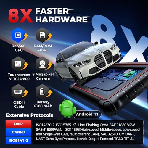 Autel Scanner MaxiCOM MK900: 2026 Updated as MK900BT MK900-BT MX900 Bidirectional Diagnostic Tool, 8in Up of MK808S MK808BT Pro MX808S 808Z, 3K+ Active Tests, 40+ Service, CAN-FD&DOIP, All System, FCA