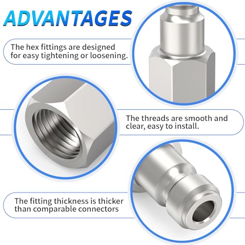 ChillWaves Automotive T-Style Air Plug, 1/4" NPT Female Pneumatic Plugs, Air Compressor Accessories Fittings(20-PACK) - size: 1/4" FNPT(1/4" Body)