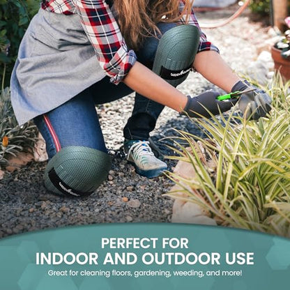 GARDEN GURU Home & Gardening Knee Pads – Waterproof EVA Foam Cushion, Soft Inner Liner, Comfortable Fit with Adjustable Straps - size: 1 Pack, style: Comfort Foam