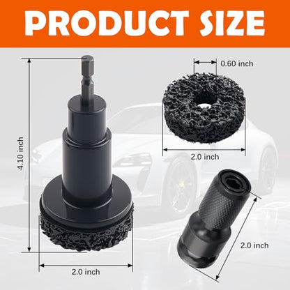 9PCS Wheel Hub Cleaning Tool Kit with Polishing Pads,Wheel Hub Cleaning Kit for Power Drill & 1/2" Impact Wrench,Professional Wheels Stud Cleaner Kits for Car Maintenance - color: 9PCS