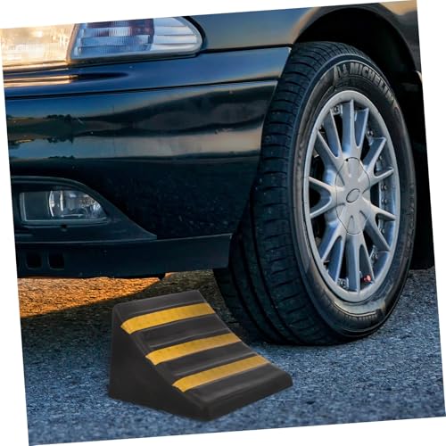 Portable Heavy Duty Rubber Wheel Chock Set for Cars and Trailers Anti-Skid Tire Stopper Non-Slip Design for Uphill Parking and RV Stabilization