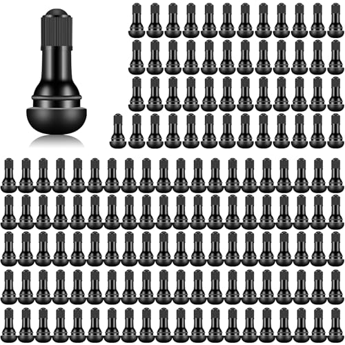 Tire Valve Stems Rubber Black Rubber Snap-in Valves,Tubeless Valve Stems Suit for 0.453 inch Rim Holes on Standard Vehicle Tires (150pcs（TR412-150pcs）) - size: 150pcs（TR412-150pcs）