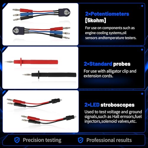 104PCS Automotive Circuit Test Leads Kit, Multimeter & Oscilloscope Probe Kit with Alligator Clips, Banana Plugs, SRS Connector & Carrying Case for Vehicle/Electrical Diagnostics - size: 104 PCS
