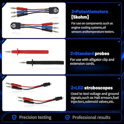 104PCS Automotive Circuit Test Leads Kit, Multimeter & Oscilloscope Probe Kit with Alligator Clips, Banana Plugs, SRS Connector & Carrying Case for Vehicle/Electrical Diagnostics - size: 104 PCS