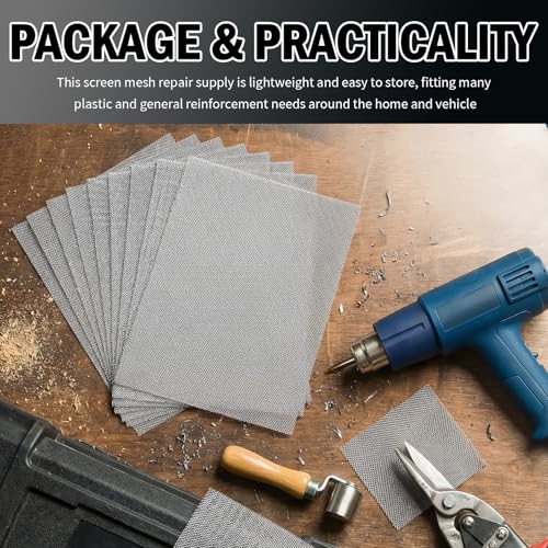 10PCS Plastic Welding Mesh for Bumper Repair,5.91×7.87 Inch Stainless Steel Wire Meshes for Reinforcement and Repair,Durable Bumper Fix Kit Mesh Sheets for Most Cars