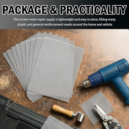 10PCS Plastic Welding Mesh for Bumper Repair,5.91×7.87 Inch Stainless Steel Wire Meshes for Reinforcement and Repair,Durable Bumper Fix Kit Mesh Sheets for Most Cars