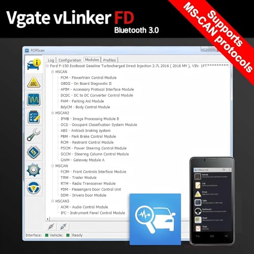 Vgate vLinker FD OBD2 Bluetooth Car Code Reader, OBD2 Diagnostic Scanner for Android & Windows - size: FD BT3.0 - Android & Windows