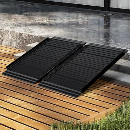 Portable Wheelchair Ramp Black 2FT 800 lbs Non-Slip Threshold Ramps Handicaps Ramps Aluminum Folding Ramps Wheel Chair Ramp for Home Steps Doorways Stairs Scooter 24" Lx 29.2" Wx2H - size: 2FT(Applicable height2"-6")
