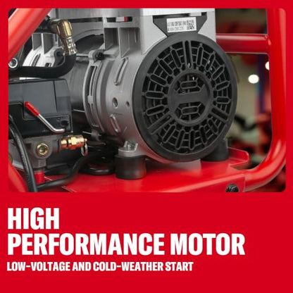 Craftsman Air Compressor，26 Gallon Portable Air Compressor 1.8HP 5.0 CFM@90PSI Oil Free Induction Motor, Max 150 PSI Pressure Powerful High Capacity 1000H Long Life Cycle, Red,CMXECXA3332643