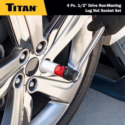 Titan 21095 4-Piece 1/2-Inch Drive Non-marring Impact Deep Lug Nut Socket Set - size: 4pc Set