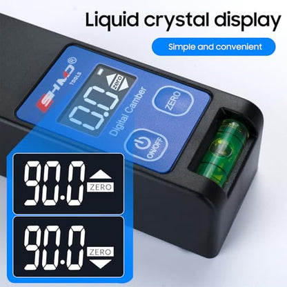 Digital Camber Gauge, Wheel Alignment Tool, Caster Camber Meter with Magnetic Base, LCD Display for Car Truck SUV Suspension Adjustment