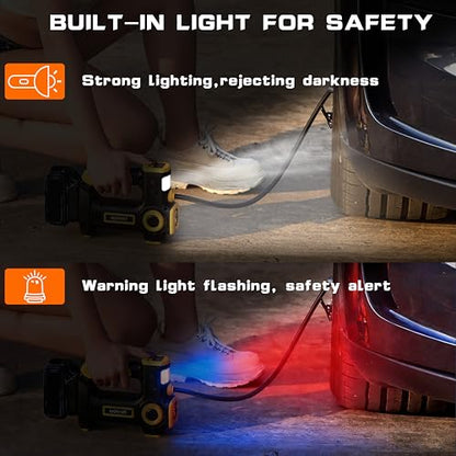 IRONFIST Tire Inflator Compatible with DEWALT 20V Battery, Portable Air Compressor, Auto Tire Pump with Independent Switch & Warning Light, for Cars, Bicycles, and Sports Balls (BATTERY NOT INCLUDED)