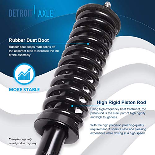 Detroit Axle - 2 Front Struts for 1995-2004 Toyota 4WD Tacoma | 1998-2004 Tacoma 2WD PreRunner - Exc. Crew Cab Complete Struts w/Coil Spring 1996 1997 1999 2000 Replacement Strut Shock - size: 171352L_171352R-DA/PAIR