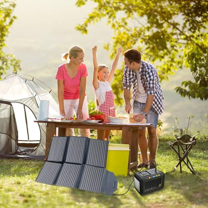 [Upgraded] FlexSolar 60W Portable Solar Panels Chargers IP65 Waterproof | with PD3.0 USB-C, QC3.0 USB-A & DC; Power Emergency Camping for Small Power Station Generator,Phones, Power Banks, Tablets - color: 60W