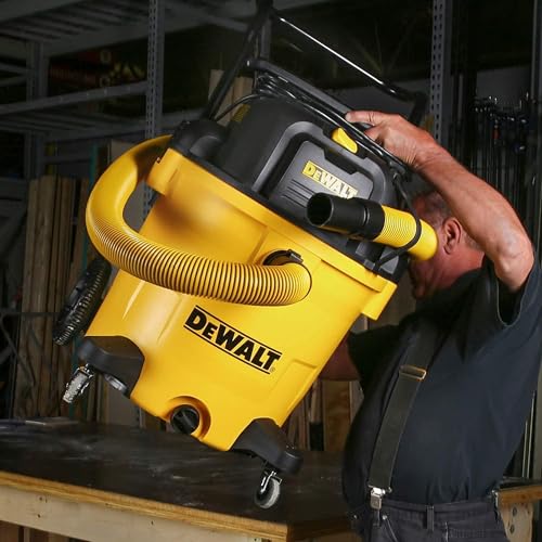 DEWALT DXV16PA 16 Gallon Poly Wet/Dry Vac/Acc, 6.5HP Shop Vacuum Wet/Dry for Jobsite/Workshop, Yellow - size: 16 gallon