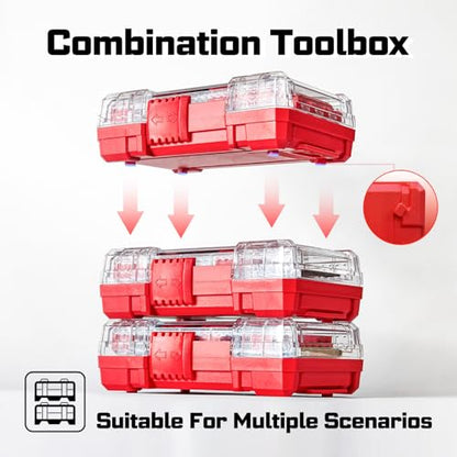 Geinxurn 74Pieces Impact Screwdriver Bits Set, Magnetic S2 Steel Phillips/Slotted/Square/Torx Insert Power Bits Tips, Impact Bit Holder with Red Storage Box Case - style: STKB074-RD