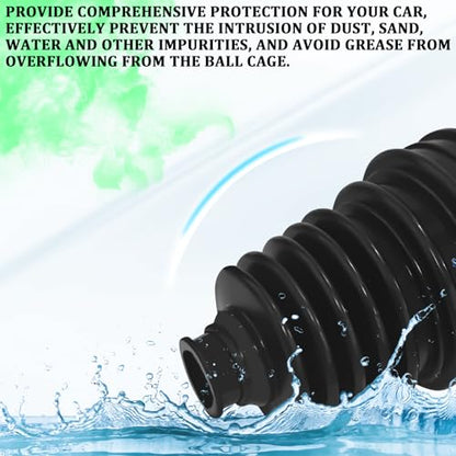 2PCS CV Axle Boot Repair Kit with 4 Stainless Steel Clamps and 6 Cable Ties, Universal CV Joint Boot for 19mm-24mm Shafts, Silicone Waterproof Dustproof Split Tie Rod Boots for Most Vehicle