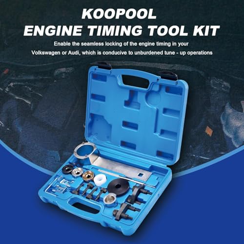 KOOPOOL Engine Timing Tool Kit Compatible with Select 1.8L 2.0L TSI TFSI EA888 Engines – Comprehensive Set Includes T10352, T40196, T40271, T10368, T10354, and T10355 for Precise Timing Adjustment