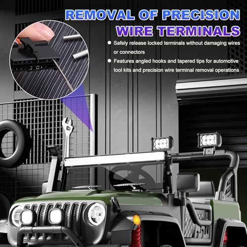 36 PCS Terminal Removal Tool Kit, Automotive Terminal Depinning Tools Kit with Protective Box, Electrical Pin Extractor Connector Release Tool for Car Household Devices (Black)