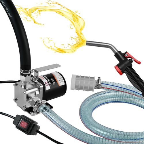 FMCNMech 8 GPM 110V Electric Oil Transfer Pump Kit, Heavy-Duty Fuel Transfer Pump for Diesel, Kerosene & Various Oils, Portable Pump for Trucks, Generators & Farm Equipment - color: 8 GPM Oil Pump