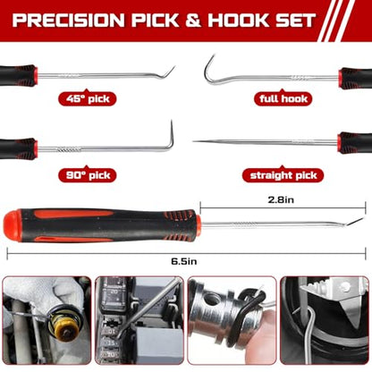 415pcs Car Trim Removal Tool Set - Auto Upholstery Pry Kit with Clip Pliers, 180 Retainer Clips, Stereo Keys, Hooks. POM Plastic Dashboard Door Panel Fastener Remover (415Pcs-RED) - style: 415Pcs-RED