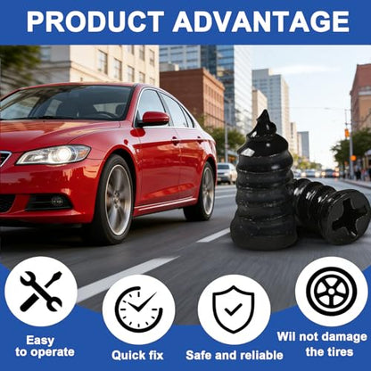 61PCS Tire Repair Rubber Nail, Screw in Tire Plugs with Screwdriver, Vacuum Tire Puncture Repair Kit, Rubber Nail Quick Fix Tool for Car Motorcycle Truck Tractor Flat Tire Emergency Repair - size: 61PCS(New)