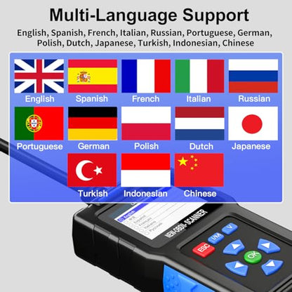 OBD2 Scanner Diagnostic Tool,2.4-inch TFT Color Screen, Car Code Reader OBDII/EOBD Scan Tool, Check Engine Light/Read Clear Fault Codes/Smog Check/DTC Lookup Live Data Stream