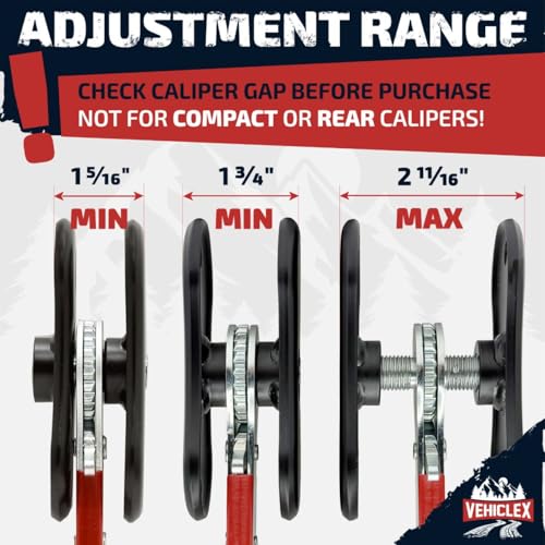 Vehiclex Brake Caliper Compression Tool, Standard Plates | Brake Pad Spreader, Steel Plates with Reinforced Ribs, For Single, Dual and Quad Piston Calipers - size: Standart plates