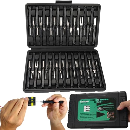 41 Pcs Terminal Pin Removal Tools with Blow-molded Case - Electrical Pin Removal Tools Automotive Depinning Tool Kit for Automotive & Household Devices Most Connector, Black - color: Black