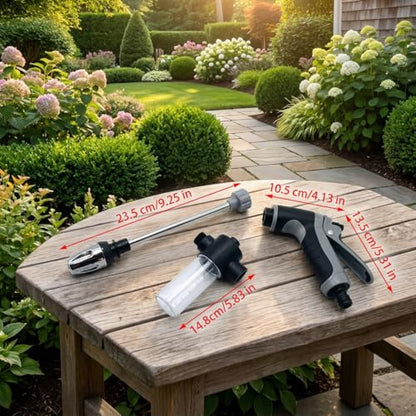 Pressure Washer Gun, Garden Hose Nozzle Fits 3/4" Garden Hose, Leak-proof Handheld High Pressure Spray Wand for Cars & Patios, with Foam Cannon, Heavy-Duty Storage Bag and Multi-Adapter Kit