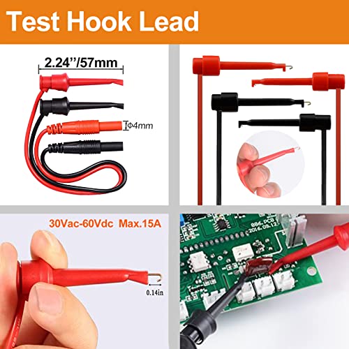 Makeronics 11-in-1 Multimeter Test Lead Kit with Alligator Clip Soft Case | for Electronic Specialties Automotive Multimeter Voltmeter Clamp Meter 2 PCS Non-Destructive Back Probes