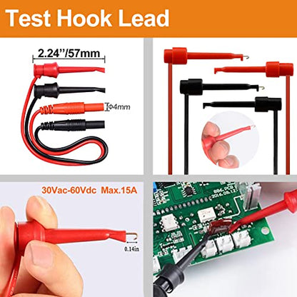 Makeronics 11-in-1 Multimeter Test Lead Kit with Alligator Clip Soft Case | for Electronic Specialties Automotive Multimeter Voltmeter Clamp Meter 2 PCS Non-Destructive Back Probes