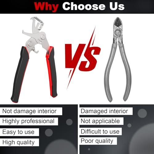 Car Clip Pliers,Professional Auto Clip Removal Pliers, Panel Clip Removal Tool for Automotive Plastic Fasteners, Push Pin & Door Trim Disassembly Interior & Exterior Repair Tool Without Damage