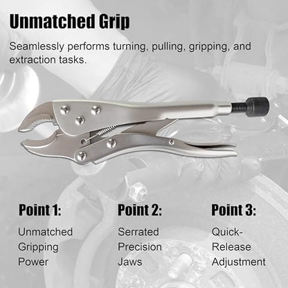 SGT Locking Pliers Slide Hammer Set, Vise Grip Slide Hammer Puller Set | 9.8 in Locking Pliers 2 lb Slide Hammer With Quick Release Swivel Connector, Removing Nails Bolts Pins Seals and CV Axles
