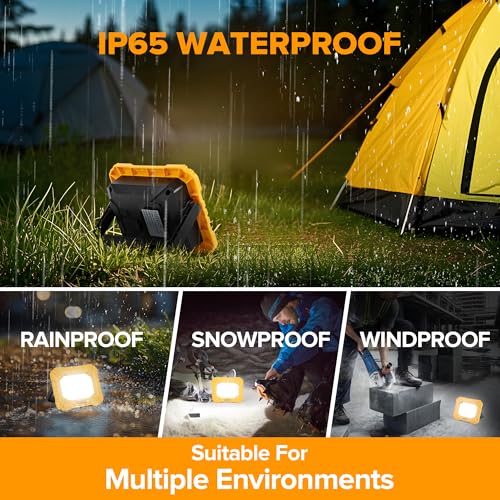LUTEC 3500LM LED Work Light, Rechargeable Magnetic Work Lights with Stand, Portable 5000K Flood Light for Car Repair, Fishing, Camping, Emergency, Hiking, 3 Modes - size: 1 Pack
