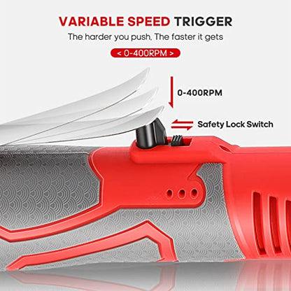 Cordless Electric Ratchet Wrench, 3/8" 18V Electric Ratchet Wrenches Set, 45 ft-Lbs 400RPM Cordless Ratchet Wrench with 2 Pack 2000mAh Lithium-Ion Battery, 7 Sockets Wrench and Charger