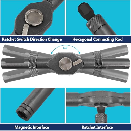 Doaho 24 in 1 Magnetic Ratchet Screwdriver Set,Mini Switchable Screwdriver Set with Detachable Ratchet Handle,Portable Repair Driver for Furniture Computer Bicycle Electronics Home Improvement