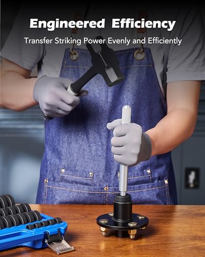 Orion Motor Tech 52-in-1 Custom Bushing Driver Tool Set and Transmission Wheel Axle Bearing Race Seal Installer Remover, Bush Removal Puller Bearing Press Tool Kit - color: Silver Handle