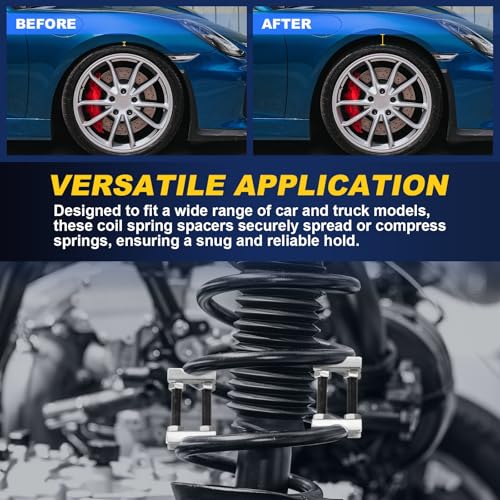 DASBET Adjustable 2-Way Coil Spring Spacers 8 Pack, 1”-2” Lift or Lower Spring Compressor Tool, Mini Coil Spring Booster for Car & Truck Shock Absorbers, Automotive Strut Accessories (8)