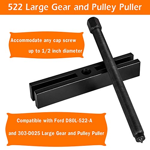 Yoursme 522 Large Gear and Pulley Puller & 7393 Gear and Pulley Puller & 8056 Shaft Protector Set for Timing Gears, Fan Pulleys
