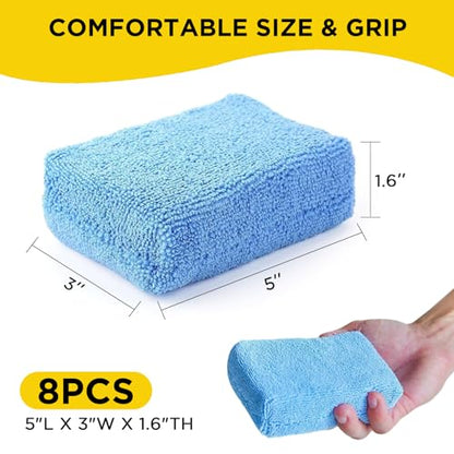 Autocare 10 Pack Car Wax Applicator Pad Rectangle Foam Premium Grade Microfiber Applicator Pads