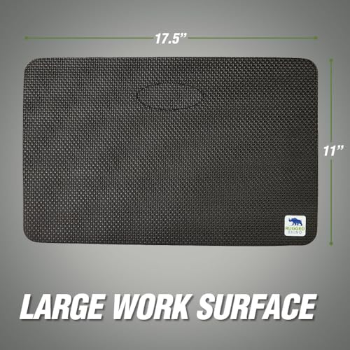 RUGGED RHINO Heavy Duty Patent Pending Kneeling Pad, Shock Absorbent Thick Knee Pads, Holds Up to 300 lbs, Protect Knees from Hard Concrete Surfaces, For Mechanics, Yard Gardening, Gym, Onyx Black - color: Onyx Black