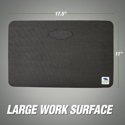 RUGGED RHINO Heavy Duty Patent Pending Kneeling Pad, Shock Absorbent Thick Knee Pads, Holds Up to 300 lbs, Protect Knees from Hard Concrete Surfaces, For Mechanics, Yard Gardening, Gym, Onyx Black - color: Onyx Black