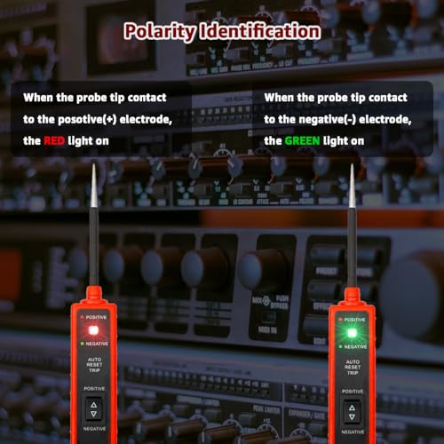 Power Circuit Probe Tester, 6V-24V DC Test Light, Automotive Circuit Tester & Short Circuit Finder, Component Activation, Polarity Test, Continuity Check, LED Indicator and Overload Protection