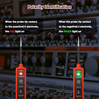 Power Circuit Probe Tester, 6V-24V DC Test Light, Automotive Circuit Tester & Short Circuit Finder, Component Activation, Polarity Test, Continuity Check, LED Indicator and Overload Protection