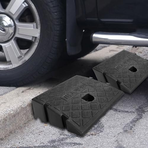 CertBuy 5 Inch Rise Curb Ramp 2 Pack, Portable Plastic Driveway Curb ramps, Threshold Ramps Set for Loading Dock, Driveway, Sidewalk for Scooter, Wheelchair, Car, Truck, Motorcycle, Dolly