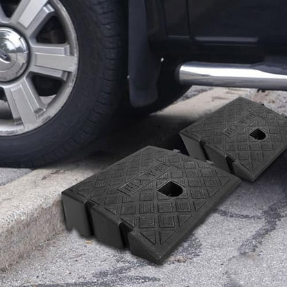 CertBuy 5 Inch Rise Curb Ramp 2 Pack, Portable Plastic Driveway Curb ramps, Threshold Ramps Set for Loading Dock, Driveway, Sidewalk for Scooter, Wheelchair, Car, Truck, Motorcycle, Dolly